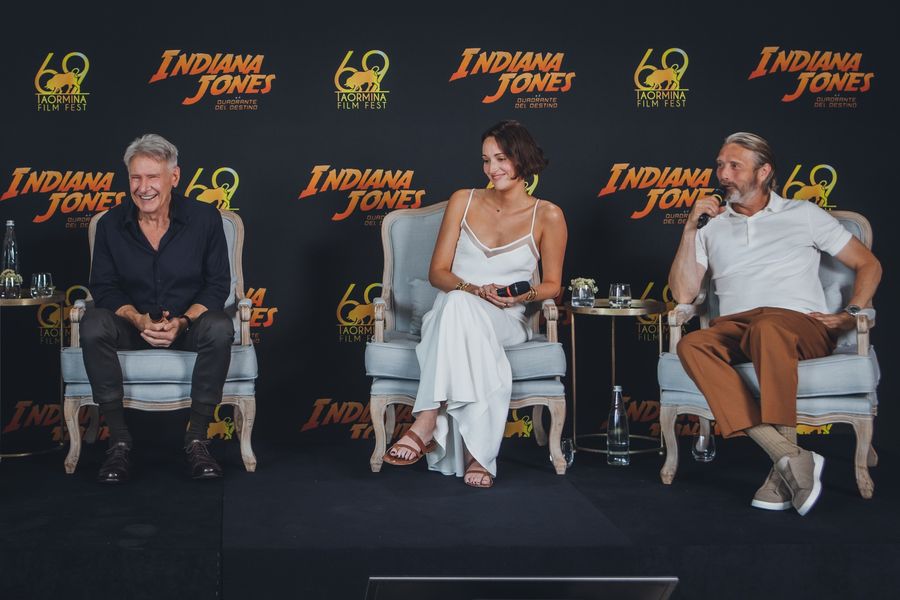 Indiana Jones e il Quadrante del Destino – Incontro Stampa: Harrison Ford, Mads Mikkelsen e Phoebe Waller-Bridge al 69° Taormina Film Fest