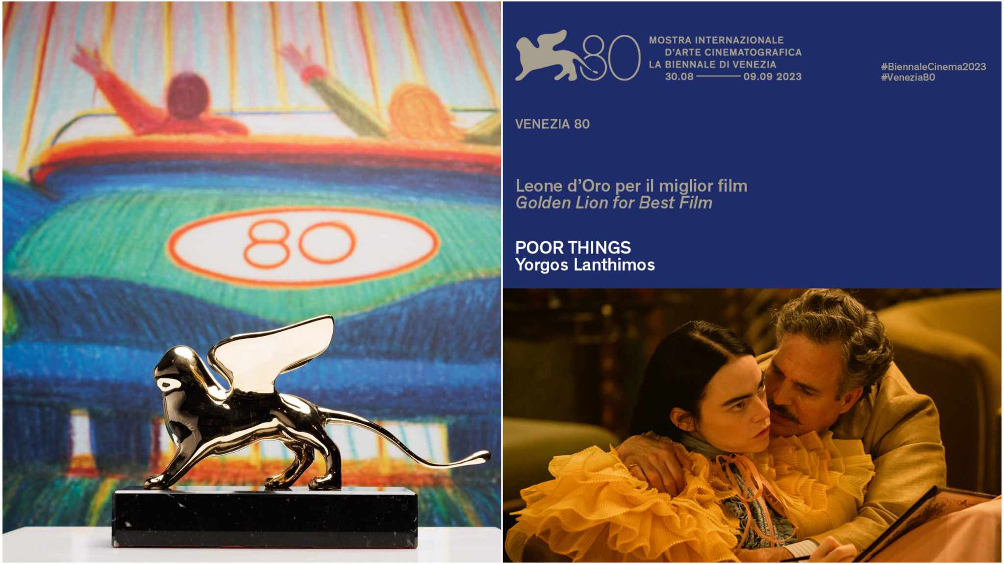 Venezia 80: Leone d’Oro per il Miglior Film Poor Things di Yorgos Lanthimos – Tutti i Premi
