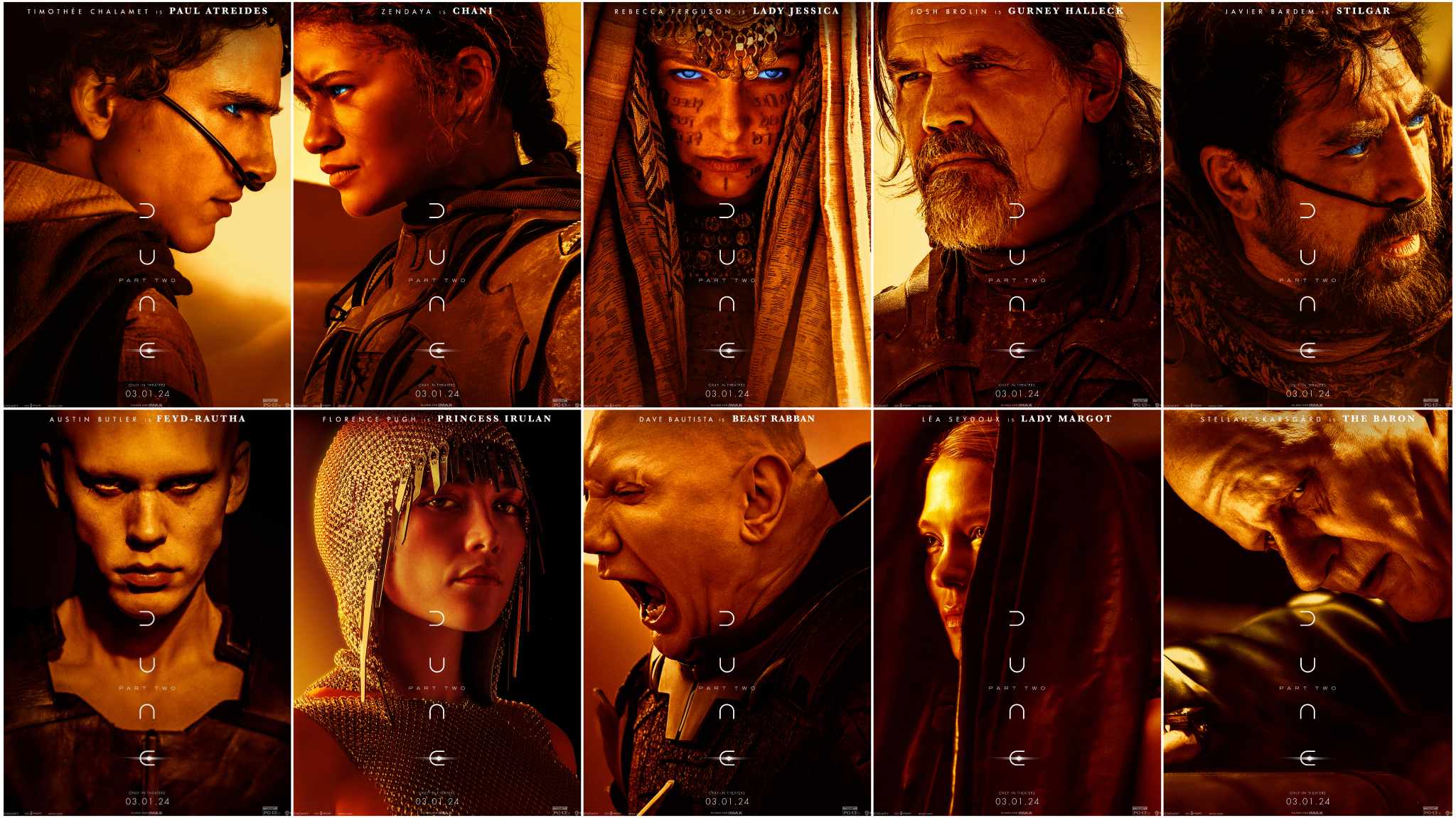 collage character poster dune parte 2