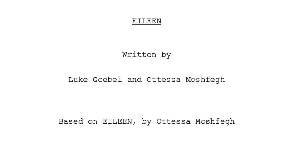 cover sceneggiatura eileen