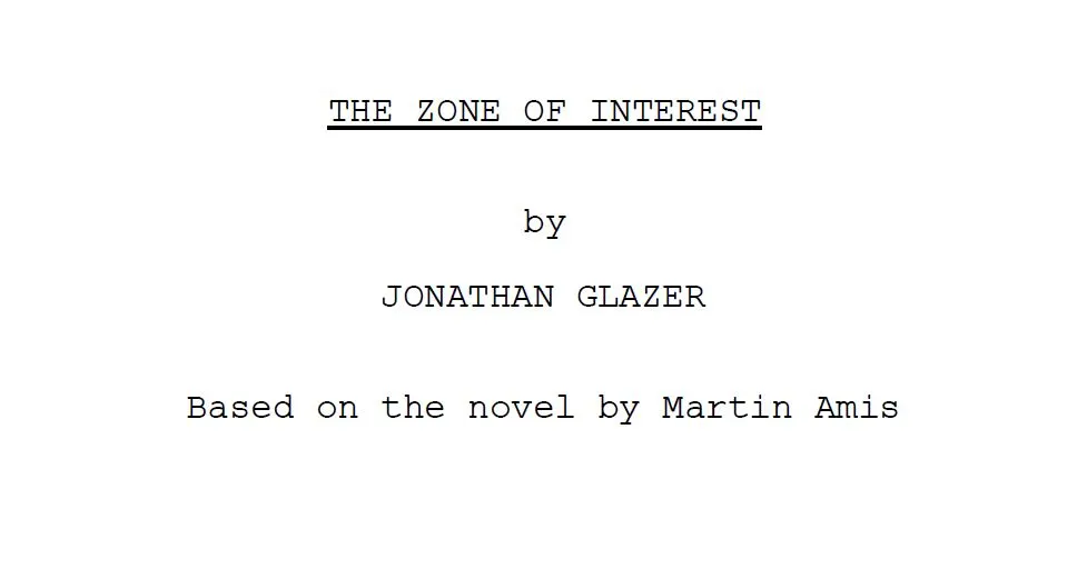 cover sceneggiatura the zone of interest