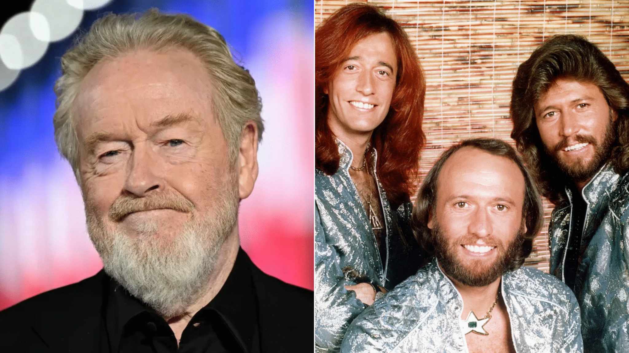 collage immagini bee gees e ridley scott