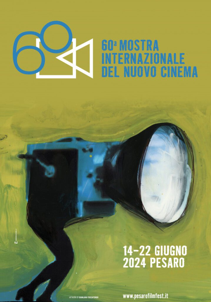 Il manifesto di Gianluigi Toccafondo della 60esiaa edizione della Mostra Internazionale del Nuovo Cinema di Pesaro.