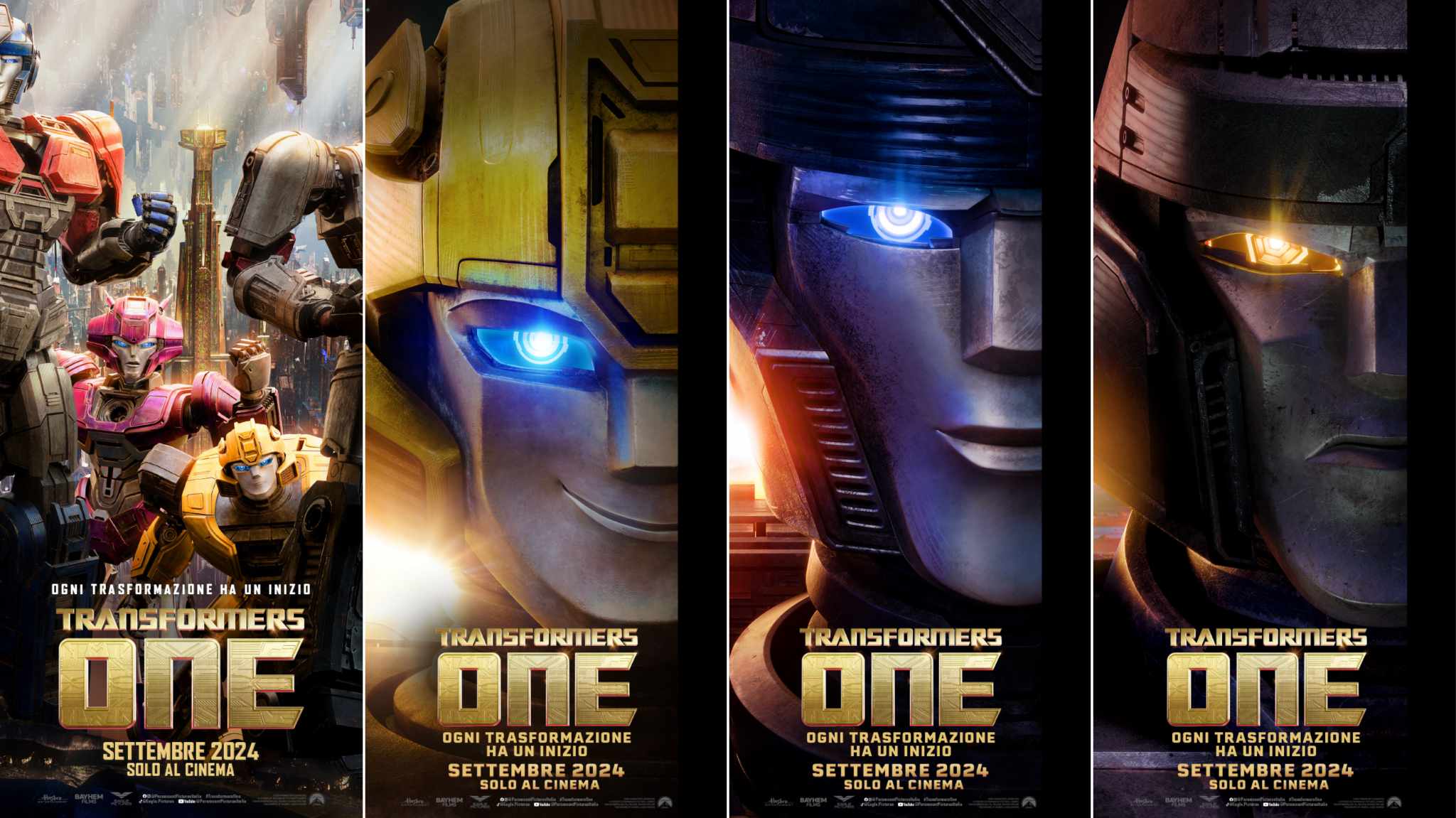 Transformers One: il taeser poster e character poster del film animato in computer grafica