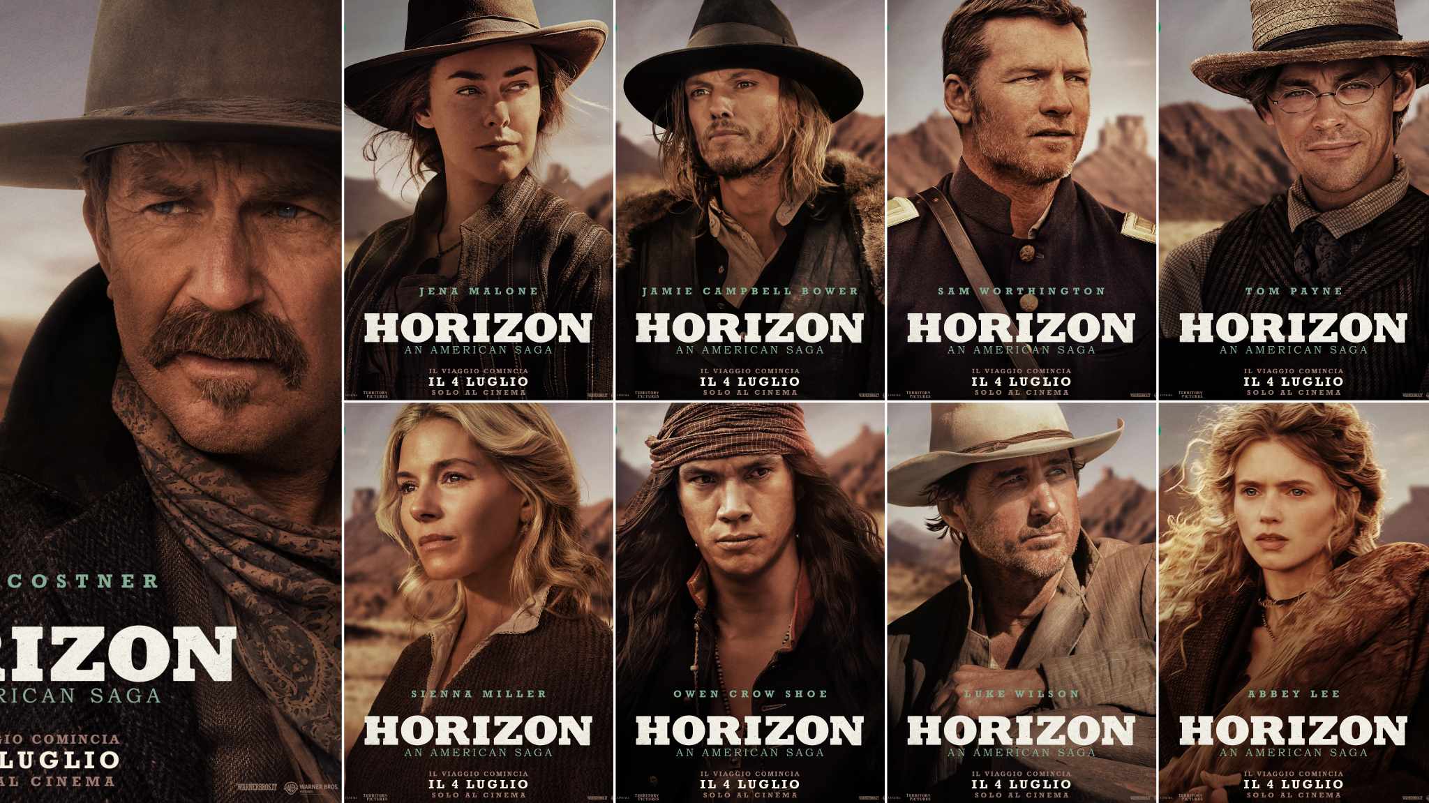 Horizon, an American Saga: i character poster dei protagonisti