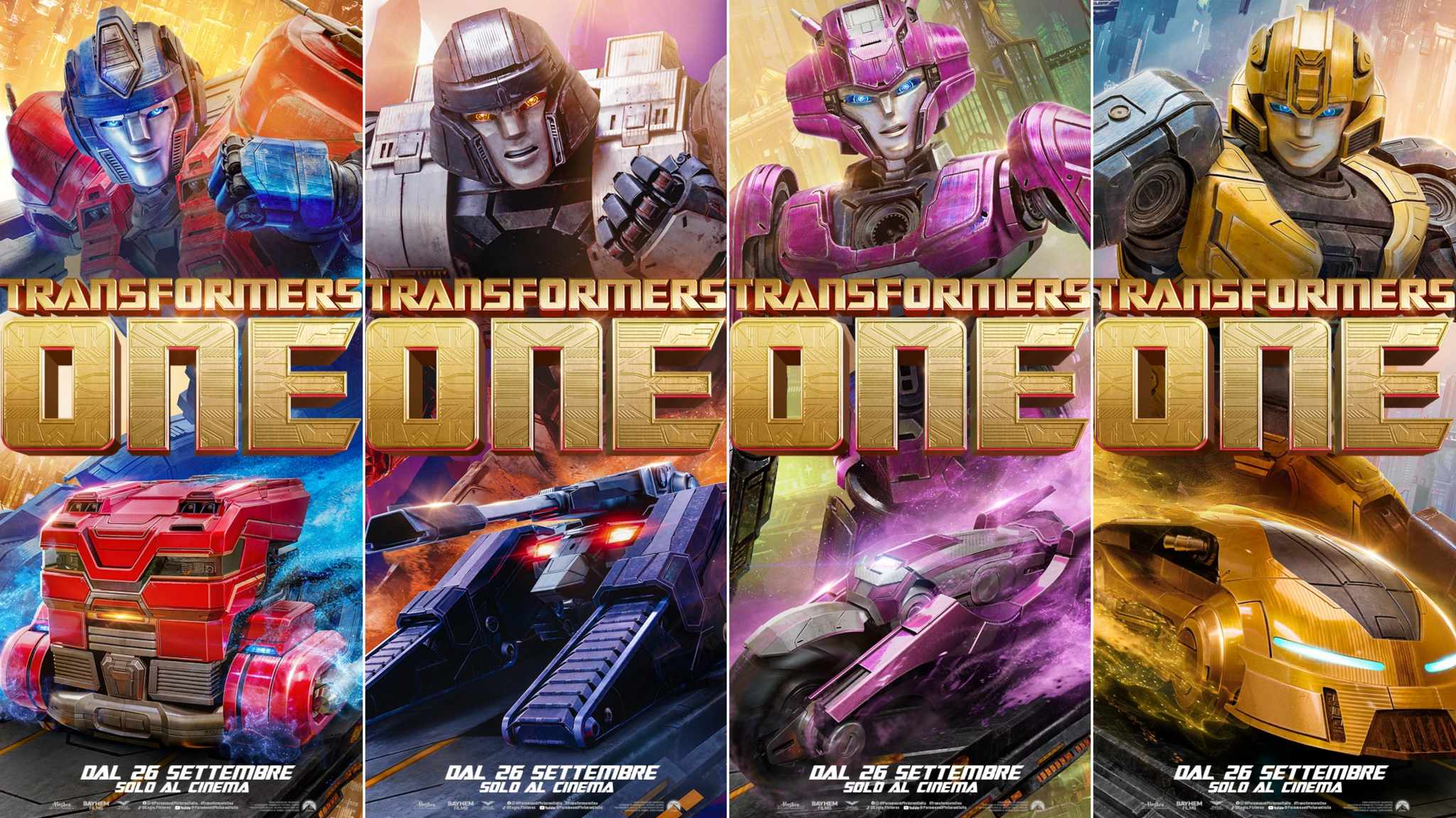 Transformers One: i character poster italiani