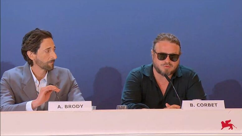 brady corbet e adrien brody conferenza stampa the brutalist venezia 81