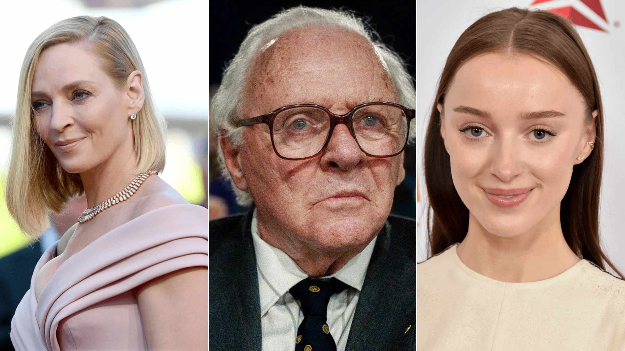 Uma Thurman, Anthony Hopkins e Phoebe Dynevor