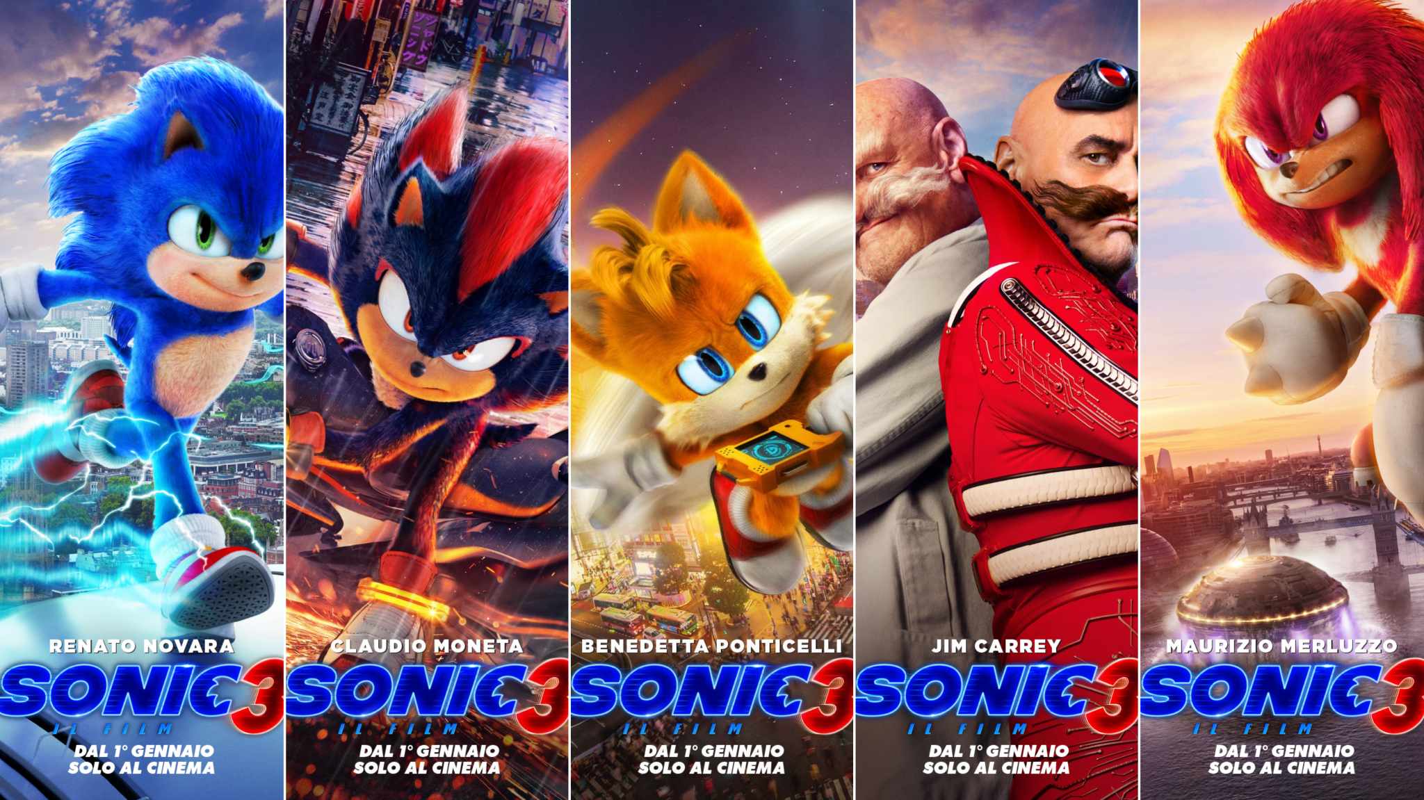 cover character poster sonic 3 - il film