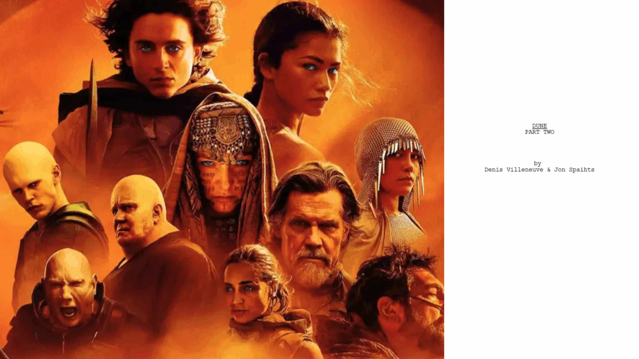 Dune: Parte Due, la sceneggiatura dell’adattamento diretto da Denis Villeneuve