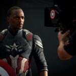 Anthony Mackie behind the scenes of Marvel Studios' CAPTAIN AMERICA: BRAVE NEW WORLD. Photo by Eli Adé. © 2024 MARVEL.